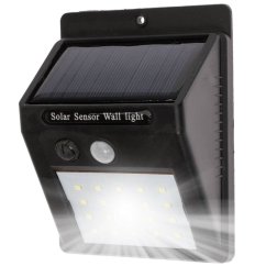 Solárne LED reflektory 3W 5500-6000K Studené IP65 Čierny Masterled pohybový senzor