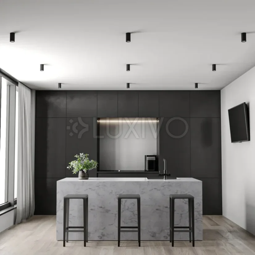 LED svietidlo HALOGEN na povrchovú montáž Pevné guľaté stropné svietidlo GU10 čierne