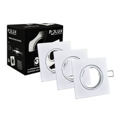 Sada 3 x OPIN GOLDLUX (Polux) halogénové pohyblivé svietidlo štvorcové kovové biele MR16 GU10