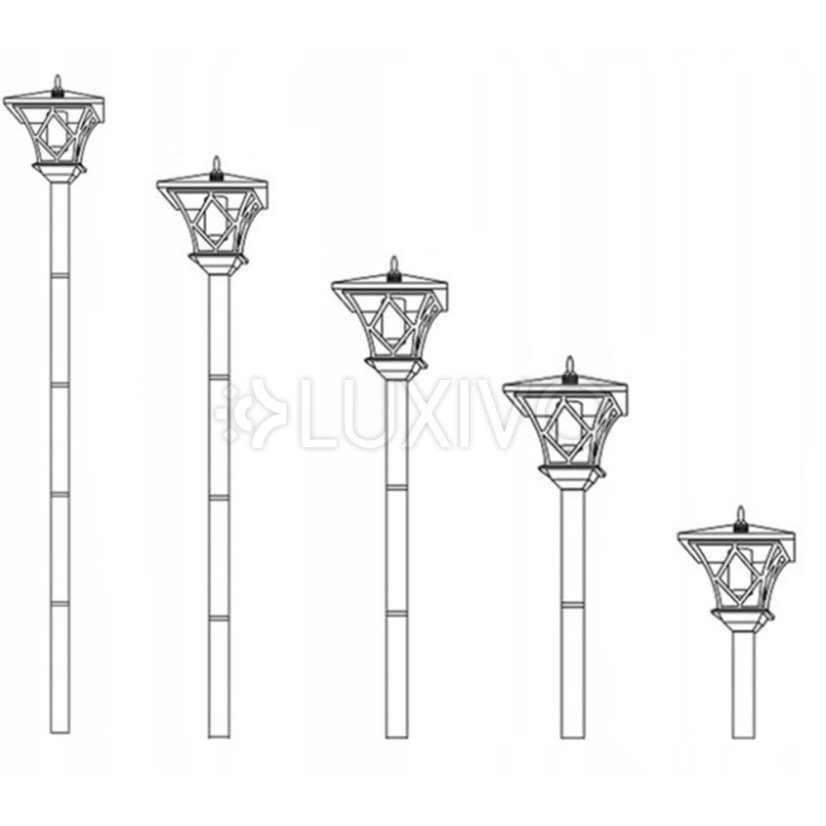 LED RIBES Solárne záhradné lampy Vonkajšia lampa 150cm LUMILED