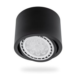 Povrchová montáž HALOGEN SPOT TUBA Movable GU10 AR111 Round Black 100mm TELES LUMILED