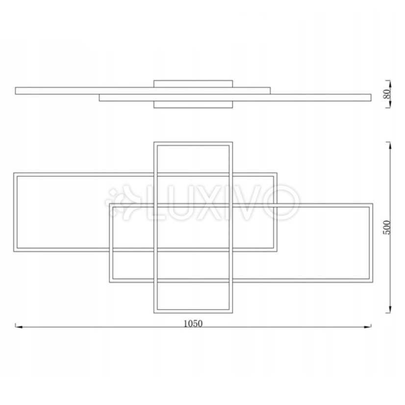 Geometrické stropné svietidlo PLAFON LED luster 130W 3000K-6500K biela + diaľkové ovládanie