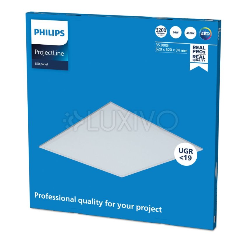 LED panel 62x62 36W 3200lm 4000K White Projetline Philips