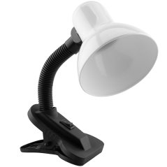 Stolová lampa nastaviteľná LIRIA školská nočná E27 klips biela LUMILED