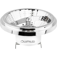 LED žiarovka G53 Reflector AR111 10W = 75W 1055lm 3000K Warm 24° 12V Silver LUMILED