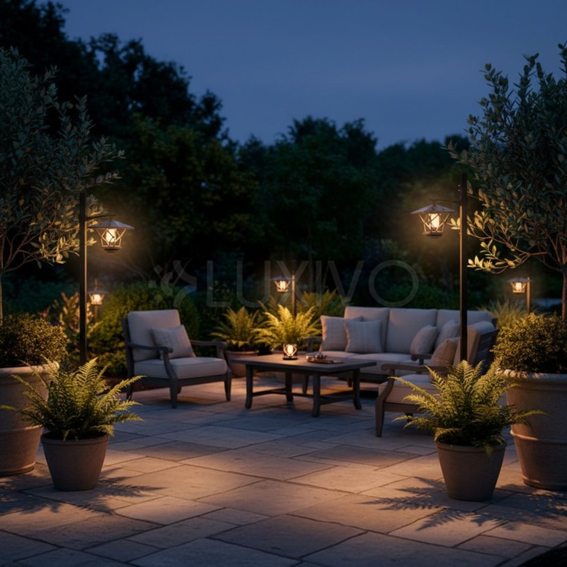 LED RIBES Solárne záhradné lampy Vonkajšia lampa 150cm LUMILED