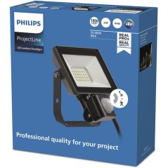 LED reflektor 20W 1800lm 3000K IP65 čierny so senzorom pohybu a súmraku ProjectLine Floodlight PHILIPS