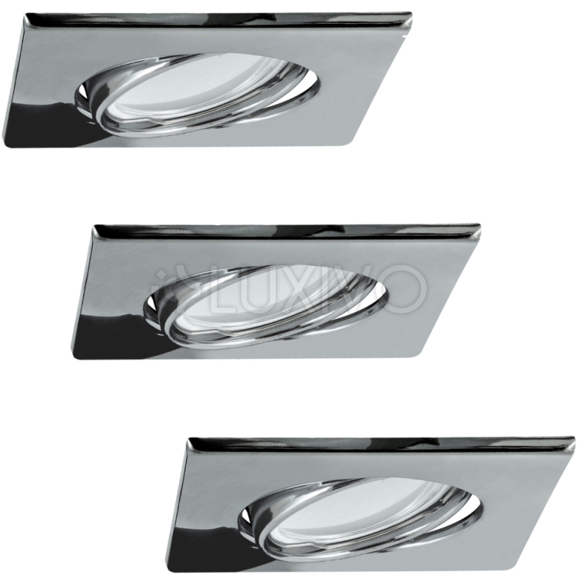 3x Zapustené svietidlo + 3x LED žiarovka 3, 5W 250lm 3000K teplá chróm OLIN Sanico Goldlux