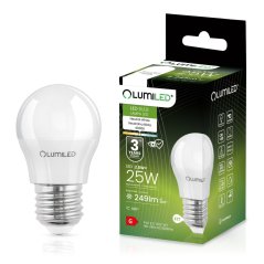 LED žiarovka E27 P40 2,5W = 25W 249lm 4000K Neutrálna 180° LUMILED