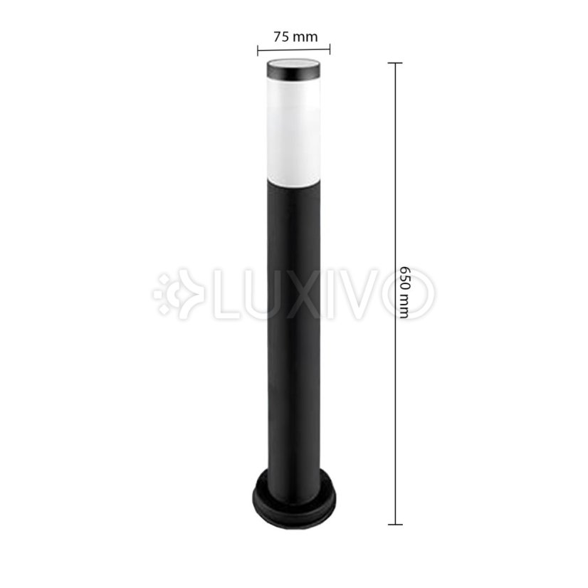 Stojaca záhradná lampa LED vonkajšia stĺpik E27 čierna IP44 Manila 65cm