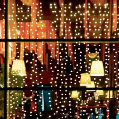 Vianočná led svetelná mikro záclona vonkajšia - záves - 400led - 2x2m teplá biela