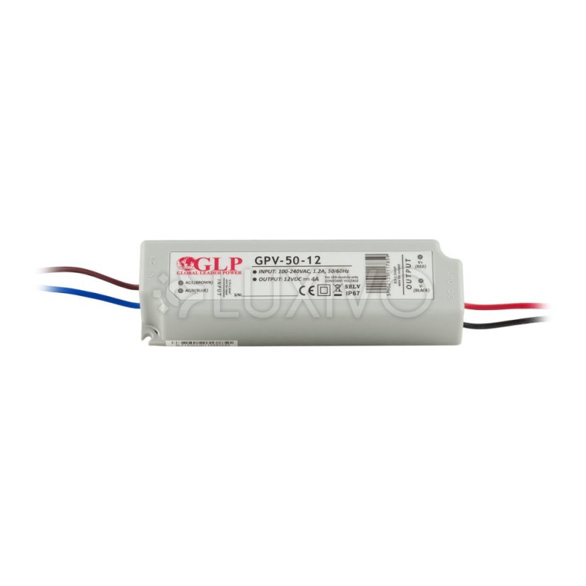 LED NAPÁJACÍ ZDROJ 24V 48W 2A GPV-50-24 GLP IP67 HERMETICKÝ