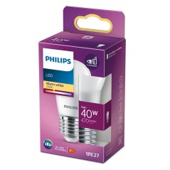 LED žiarovka E27 P45 4,9W = 40W 470lm 2700K teplá PHILIPS