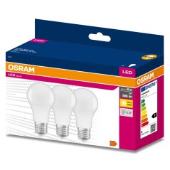 3PAK LED žiarovka E27 A60 8,5W = 60W 806lm 3000K Warm 200° OSRAM VALUE