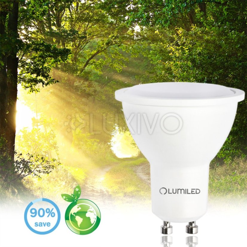 LED žiarovka GU10 10W = 90W 900lm 3000K Warm 120° LUMILED