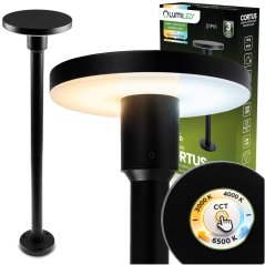 Vonkajšia záhradná lampa stĺpik stojaca CCT LED 12W 3000-6500K IP65 CORTUS LUMILED