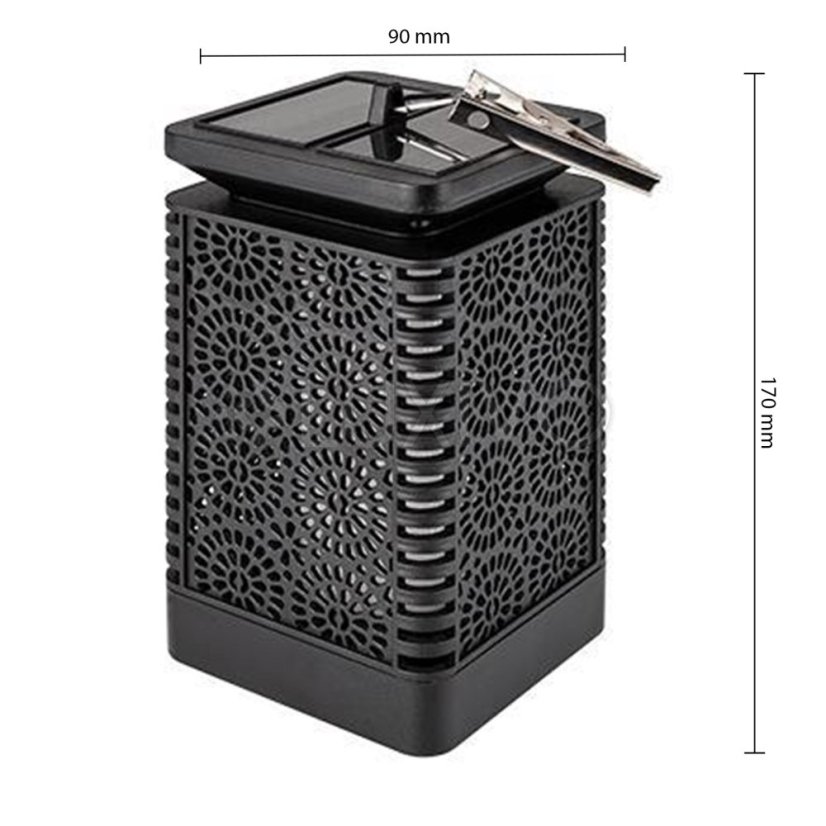 Záhradný lampáš LED Solar Decorative Flame Square 17cm