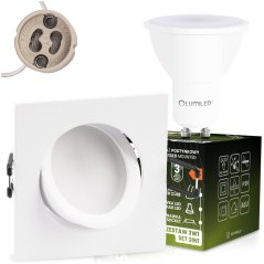 Zapustené svietidlo halogénové štvorcové pohyblivé TRIX 3w1 GU10 6W 4000K biela matná LUMILED