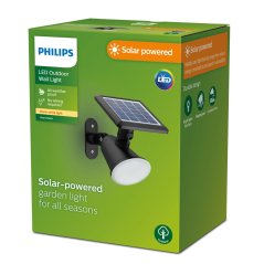 Záhradné nástenné svietidlo Solárne vonkajšie fasádne svietidlo LED 1,4 W 150 lm 2700K čierna Jivix Philips