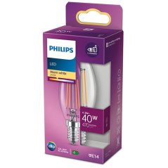 LED žiarovka E14 B35 4,3W = 40W 470lm 2700K Teplé vlákno PHILIPS