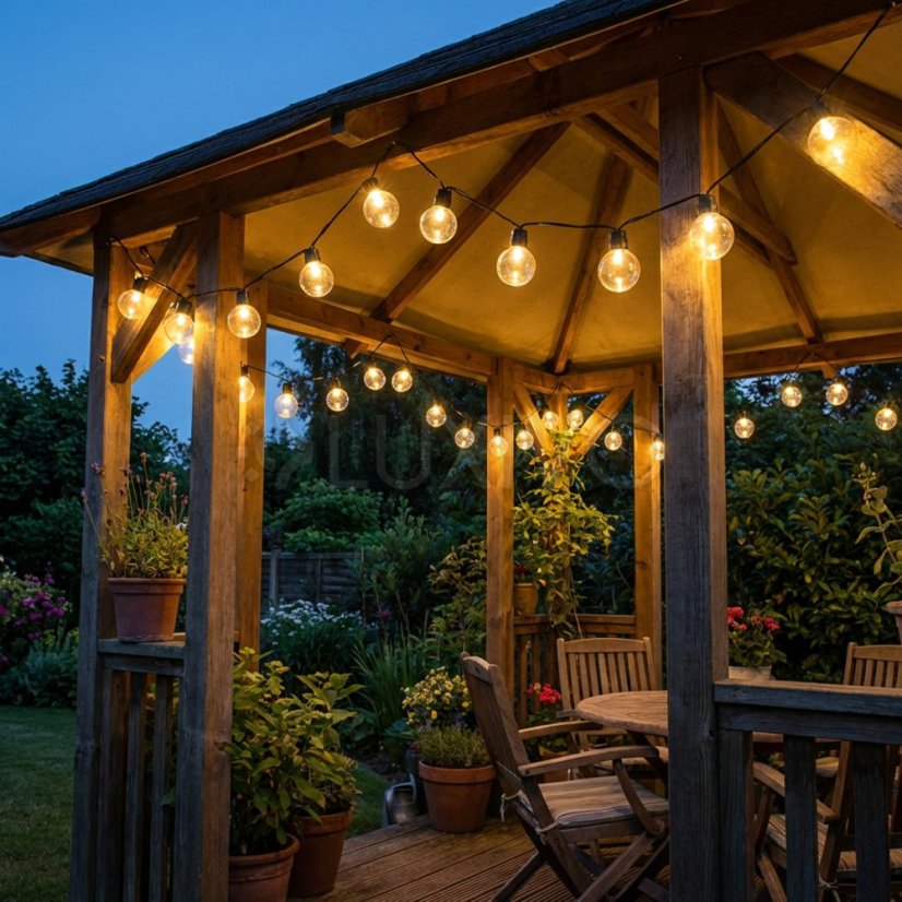 Girlanda solárna záhradná 50 LED dekoratívne guľôčky 16, 7m 3000K teplá + diaľkový ovládač GLADI CONTROL LUMILED