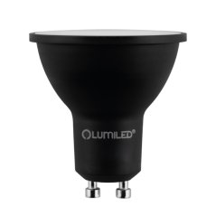 Žiarovka LED GU10 reflektor PAR16 6W = 50W 600lm 3000K teplá 120° čierna LUMILED
