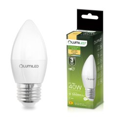Žiarovka LED E27 Sviečka B35 5W = 40W 550lm 3000K teplá 180° LUMILED