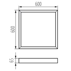 Rám na povrchovú montáž pre LED panel ADTR S-H 60 x 60 cm KANLUX