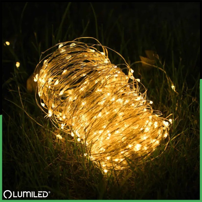 Solárna záhrada Girlanda 100 LED 12m 2700K Teplá biela LUMILED
