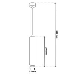 Závesná stropná lampa LED GU10 luster reflektor tuba zavesenie ELIGIS čierna LUMILED