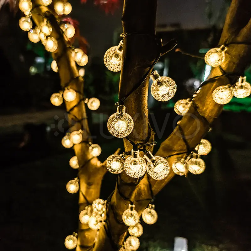 Solárne záhradné girlandy Solárne svetlá 100x LED žiarovka Balkónové gule 16m 3000K GALLA3 LUMILED