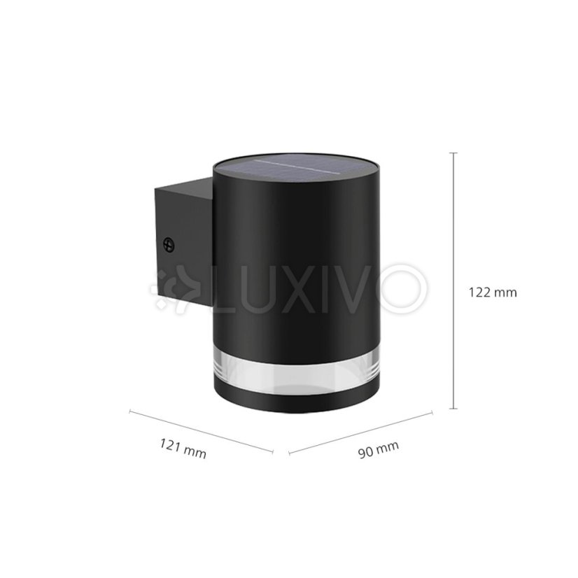 Záhradné nástenné svietidlo Solárne vonkajšie fasádne svietidlo LED 1,5 W 200 lm 2700K Black Fyce Philips