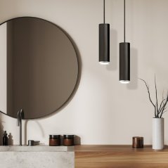 Závesná stropná lampa GU10 čierna IP44 TURYN