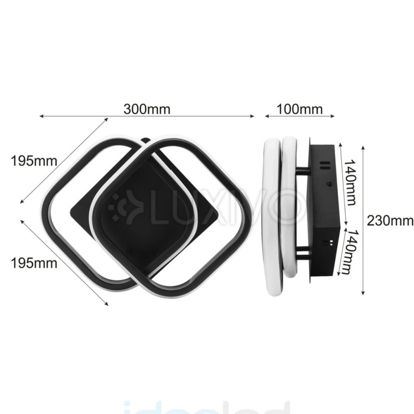 LED plafón CASPER 24W 4000K čierny