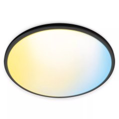 LED stropné svietidlo na povrchovú montáž 22W 2450lm 2700-6500K TW 43cm čierne okrúhle Smart SMART WiFi Bluetooth App Superslim WiZ