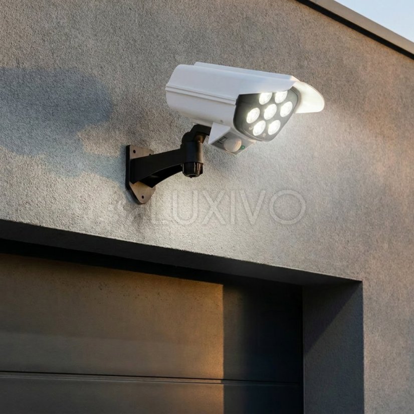 Solárna záhradná lampa LED kamera atrapa LEMER 6500K IP44 Lumiled