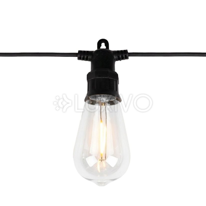 Záhradná solárna girlanda 20x LED dekoračné žiarovky 11, 68m 3000K teplá biela + diaľkové ovládanie LUMILED