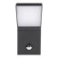 Lampa LED záhradná nástenné svietidlo fasádne vonkajšie 12W 550lm 4000K neutrálna 120° čierna IP54 so senzorom pohybu Clark Masterled