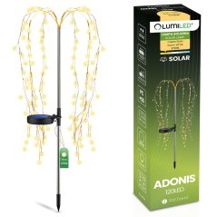 ADONIS 2700K LED solárna záhradná lampa Driving Dekoratívny strom Vodopád efekt LUMILED