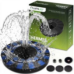 LED HERMES Solárna záhradná fontána plávajúca s čerpadlom 180l/h LUMILED