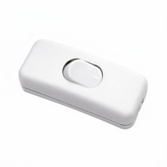 Vypínač prepínač kyvný na kábel západkový biely Lumiled