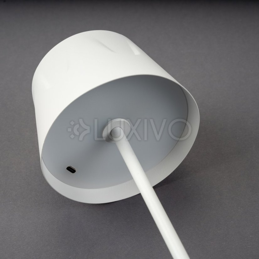Záhradná LED stojaca dekoratívna stolová nočná USB stmievateľná dotyková biela FIORA LUMILED
