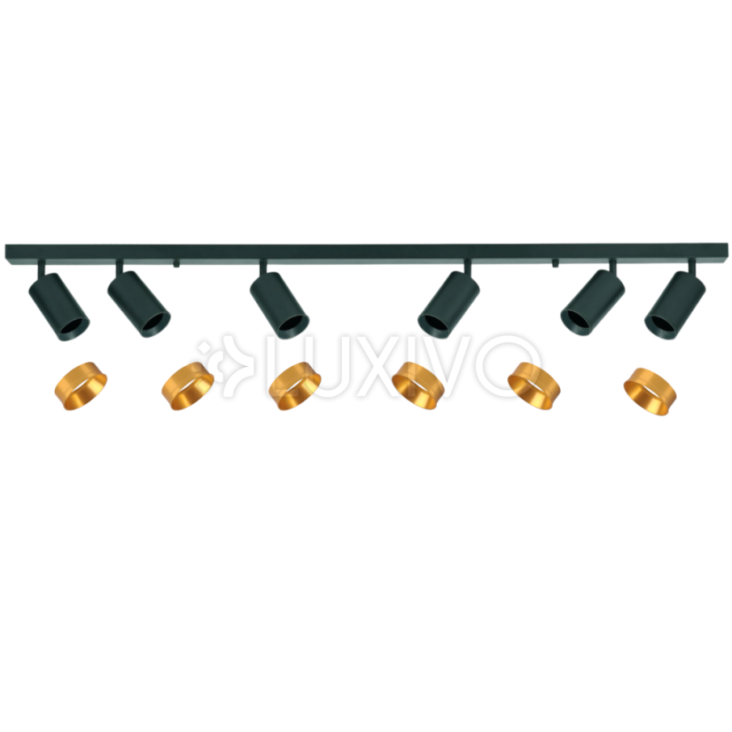 LED stropné/stenové svetlo 6 x GU10 MARIBEL Black GOLDLUX (Polux)