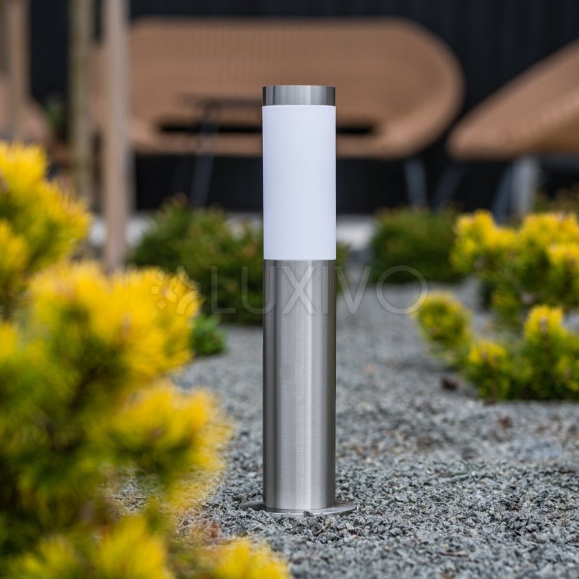 Vonkajšia záhradná lampa E27 INOX PIPE 45cm Lilium Lumiled