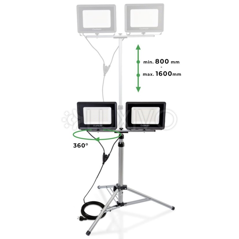 Reflektor LED Halogén lampa 2 x 100W na statíve GLAREX 4000K LUMILED