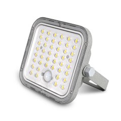 LED reflektor solárny so senzorom 20W 1400lm 5000K neutrálna 90° 3, 2V IP65 IK07 nástenný sivý VIDEX