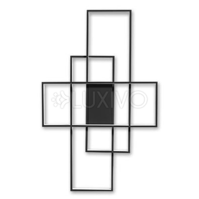 Geometrické stropné svietidlo PLAFON LED luster 130W 3000K-6500K čierna + diaľkové ovládanie