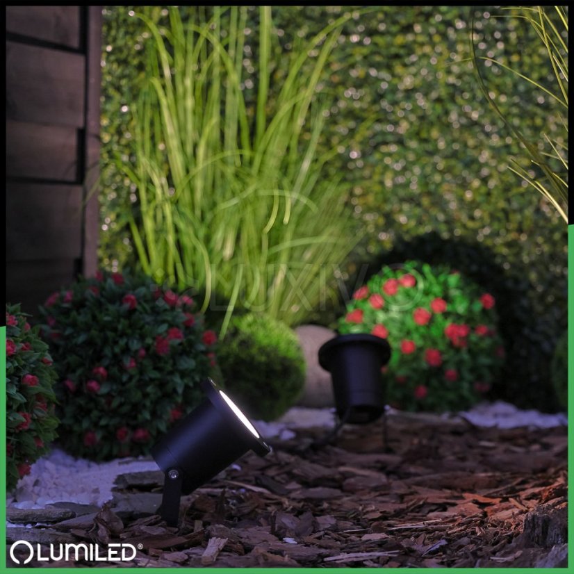 Záhradné svietidlo LED GU10 IP65 WATERPROOFED čierne s 1m káblom HORTI LUMILED