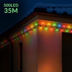Vianočná led svetelná reťaz vonkajšia - 500led - 35m multicolour
