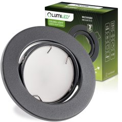 Zapustené svietidlo halogénové pohyblivé okrúhle AURELI grafit plech MR16 GU10 LUMILED
